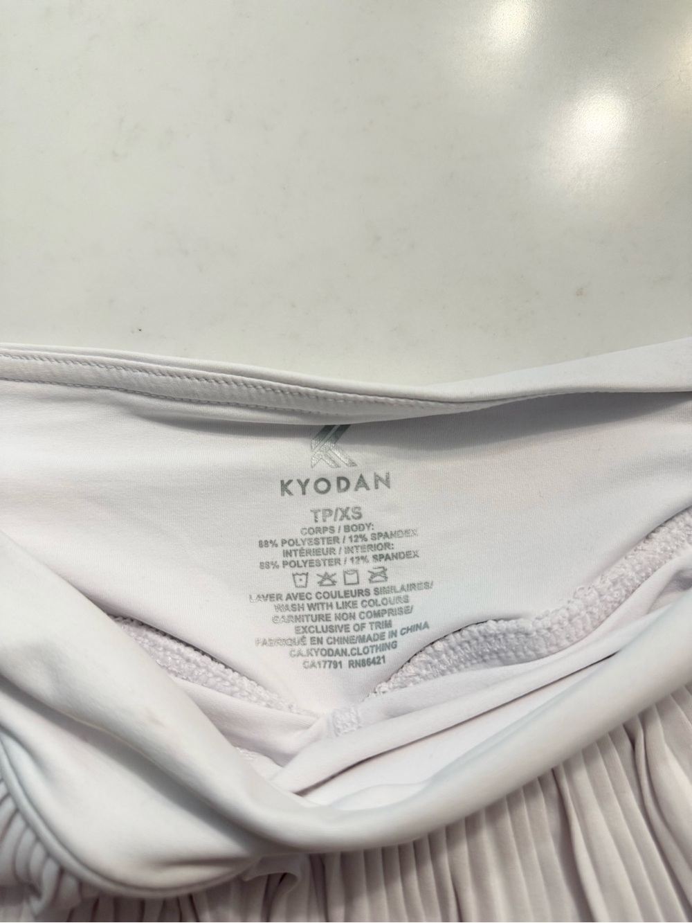 Kyodan White Pleated Tennis Skort | Size XS - Picture 3 of 4